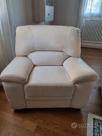 Poltrona Pelle bianca