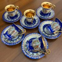 Servizio da caffè, interno placcato oro, anni’60