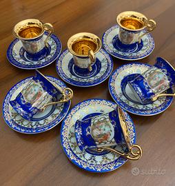 Servizio da caffè, interno placcato oro, anni’60