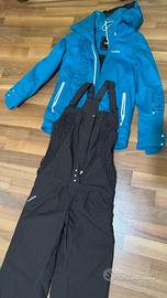 Tuta da sci donna nero/azzurro