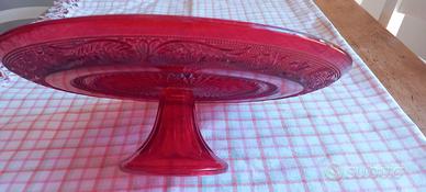 Alzatina in vetro rosso