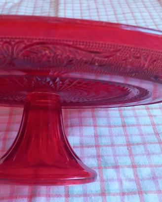 Alzatina in vetro rosso