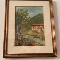 Quadro Autore Duccio pittore locale Casa sul fiume