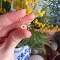 Orecchini cuore pendenti oro 750 18 kt.