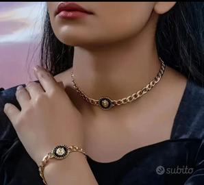 parure di gioielli collana e bracciale 