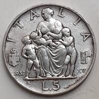 5 lire 1937 RARA