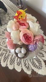 Decorazione Pasquale con Pulcino e uovo