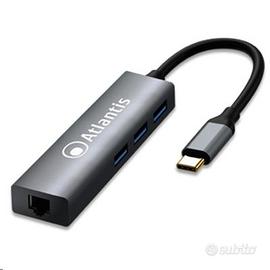 ADATTATORE TYPE-C A LAN + HUB USB