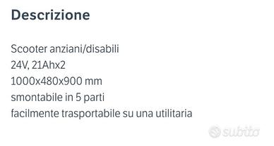 Scooter anziani e/o disabili