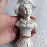 VECCHIA STATUA STATUETTA MEZZO BUSTO CAPODIMONTE