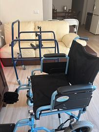 Sedia a rotelle piu girello .
