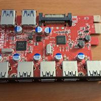 Inateck KTU3FR-502U Scheda USB interna 7 porte