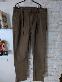 Pantaloni marroni cotone 97% taglia 46