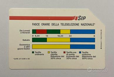 Scheda telefonica SIP "Fasce orarie"