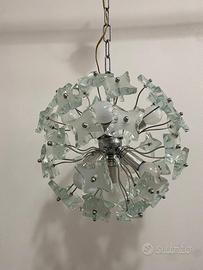 Lampada sputnik anni 70 cristalli cromata