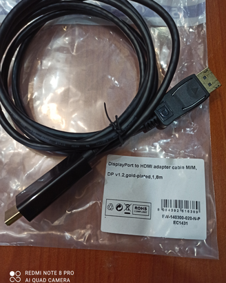 Cavo HDMI / Display Port M/M 1,8m