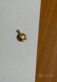 Ciondolo portafortuna in argento 800 placcato oro