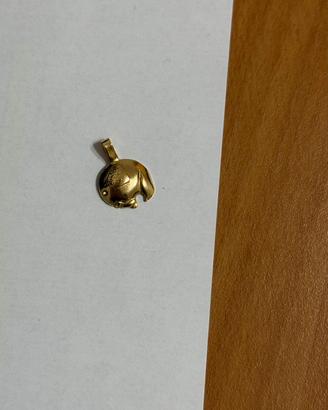 Ciondolo portafortuna in argento 800 placcato oro