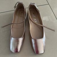 Ballerine metallizzate rosa cipria