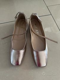 Ballerine metallizzate rosa cipria