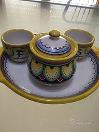 Set 2 tazzine ceramica Deruta con iniziali