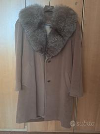 set vintage anni 80: cappotto e collo di pelliccia