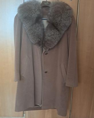 set vintage anni 80: cappotto e collo di pelliccia
