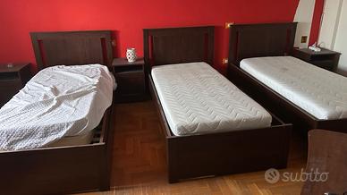 SET TRE LETTI LEGNO CON CONTENITORE