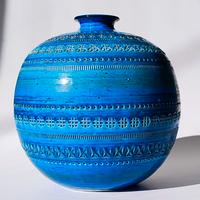 Vaso in ceramica Rimini Blue , Aldo Londi Bitossi