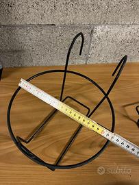 Portavasi da Ringhiera in Metallo Nero – D.22cm