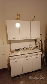 Credenza Cucina Vintage Anni '60  Formica Bianca