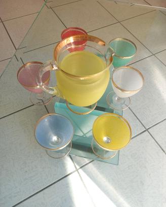 Servizio bicchieri anni 60 con caraffa
