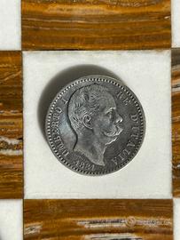 Moneta 1881 Umberto I Lire 2