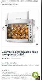 Forno a gas per polletti ( girarrosto )