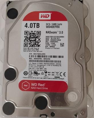 Hard disk 4TB western digital red