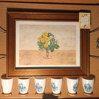 set  tazzine da caffè e vassoio dipinto 