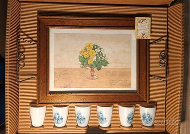 set  tazzine da caffè e vassoio dipinto 