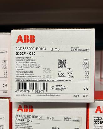 Interruttore ABB S302P C10A