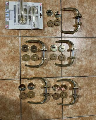 Kit 5 coppie di maniglie Ghidini in ottone lucido