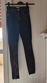 JEANS ZARA NERO SKINNY VITA ALTA TAGLIA 34