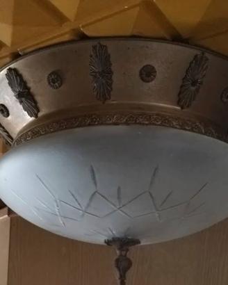Plafoniera ottone e vetro