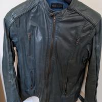 Giacca biker da uomo in vera pelle