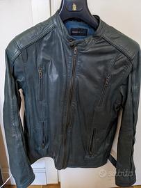 Giacca biker da uomo in vera pelle