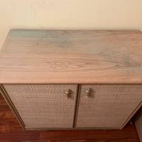 Mobiletto legno color verde acqua