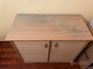 Mobiletto legno color verde acqua