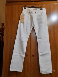 jeans uomo bianco  strappato  bonavita tg 50