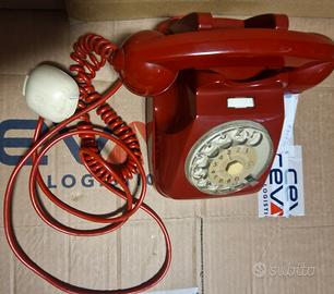 telefono vintage a disco rosso bordeaux  Sip