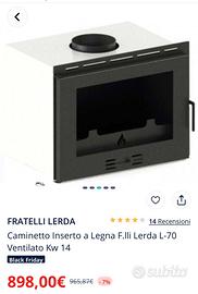 Caminetto inserto legna F.lli Lerda L-70