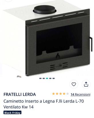 Caminetto inserto legna F.lli Lerda L-70