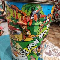 Puff Contenitore Bidone Urrà Saiwa Vintage anni 70